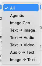 Capability filter dropdown